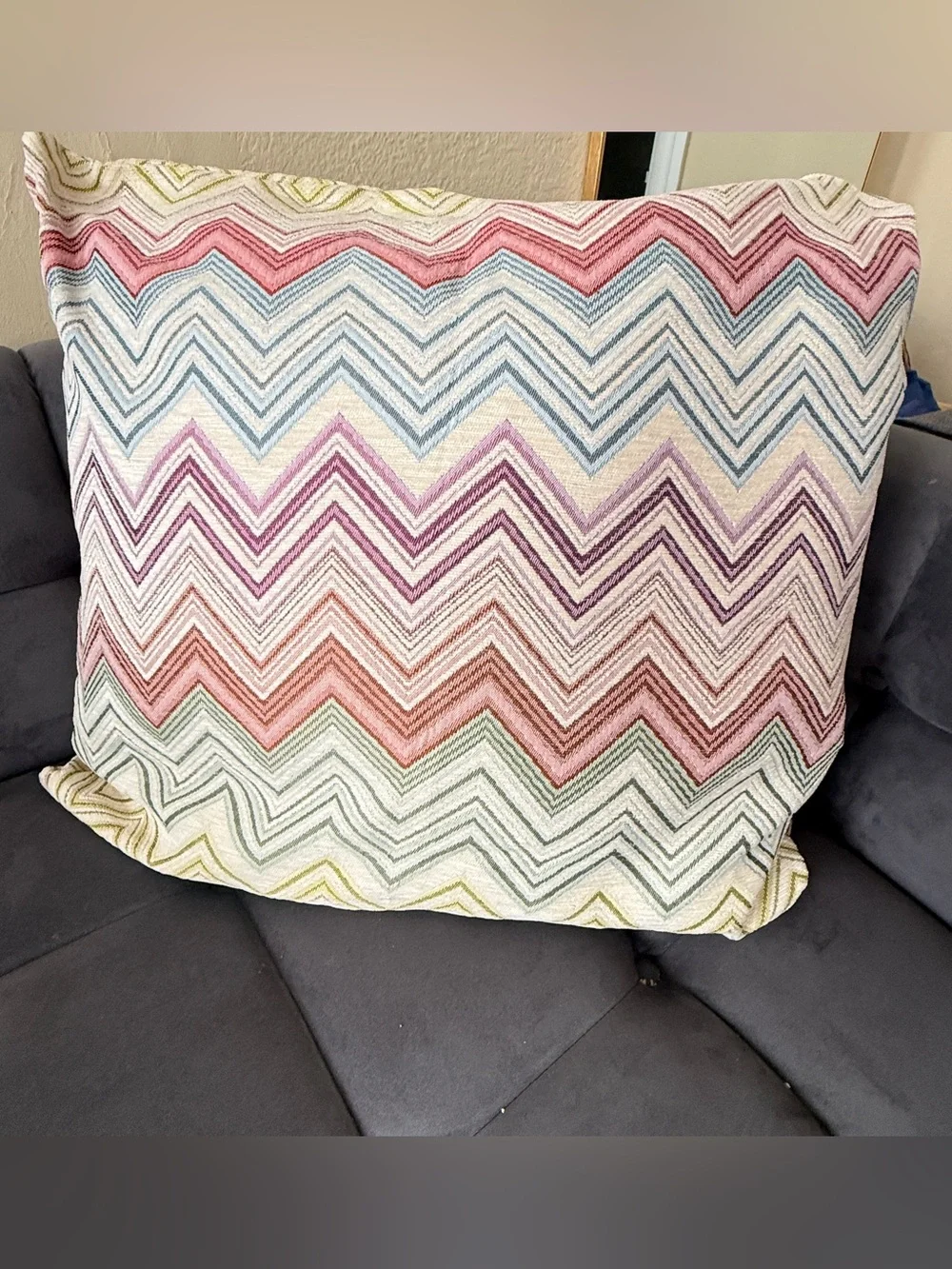 Home Chevron Accent Throw Pillow Cover 25” x 25” Made in Turkey